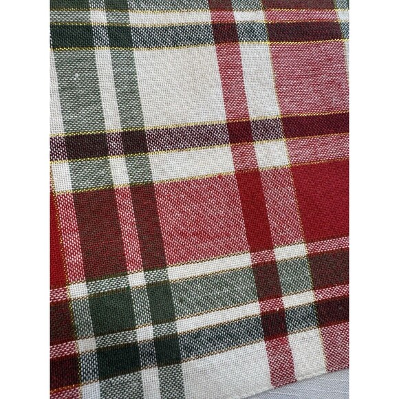 Christmas Placemats Set of 4 Plaid Home Collection New Red Green Gold White - Picture 3 of 6